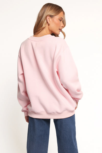 Cherry Martini Graphic Sweatshirt Pink