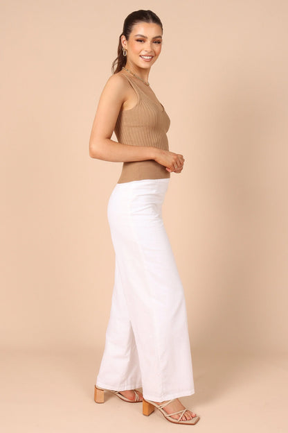 Gemma V Neck Tank Top Camel