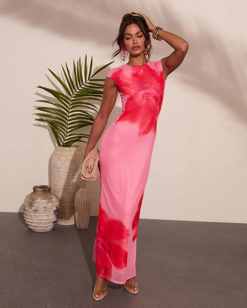 Easy Orchard Mesh Floral Maxi Dress