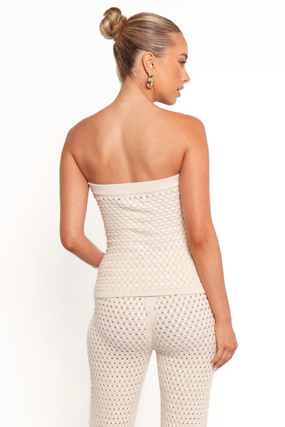 Fonte Strapless Knit Top Cream