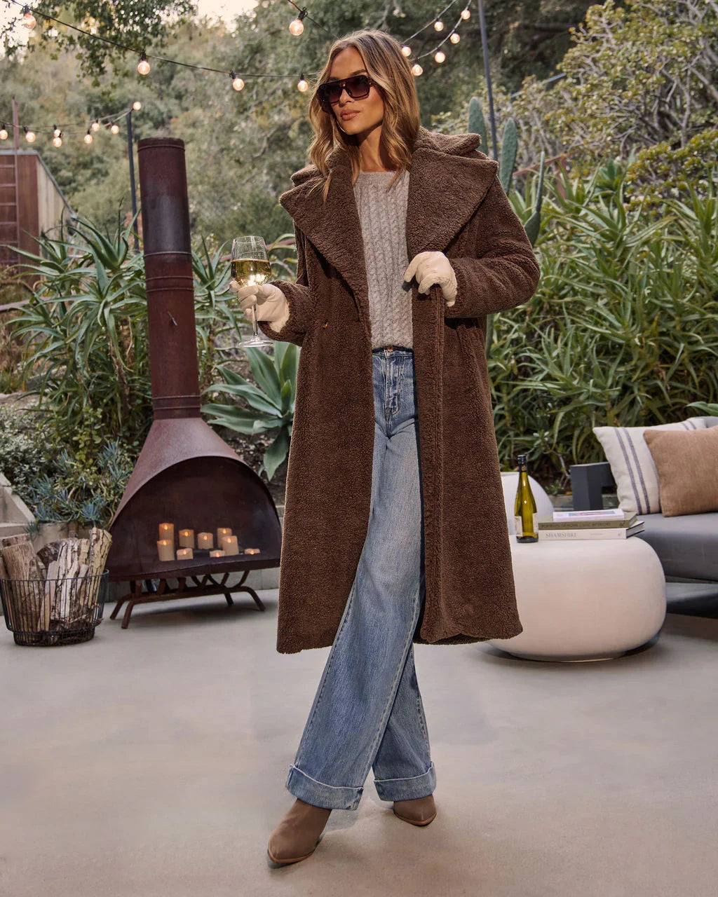 Yulissa Pocketed Teddy Coat