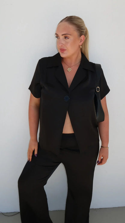 Imogen Button Shirt Black