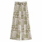 Olive Mosaic Boho Wide Leg Pants