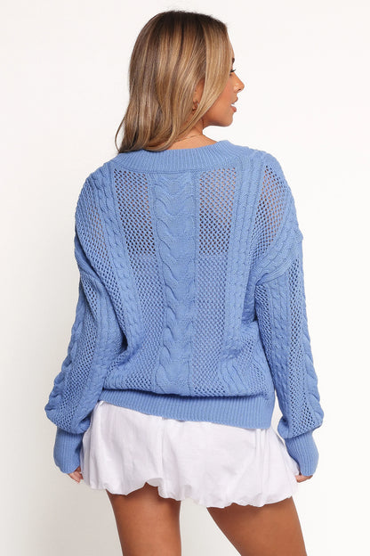 Janie Knit Sweater Blue