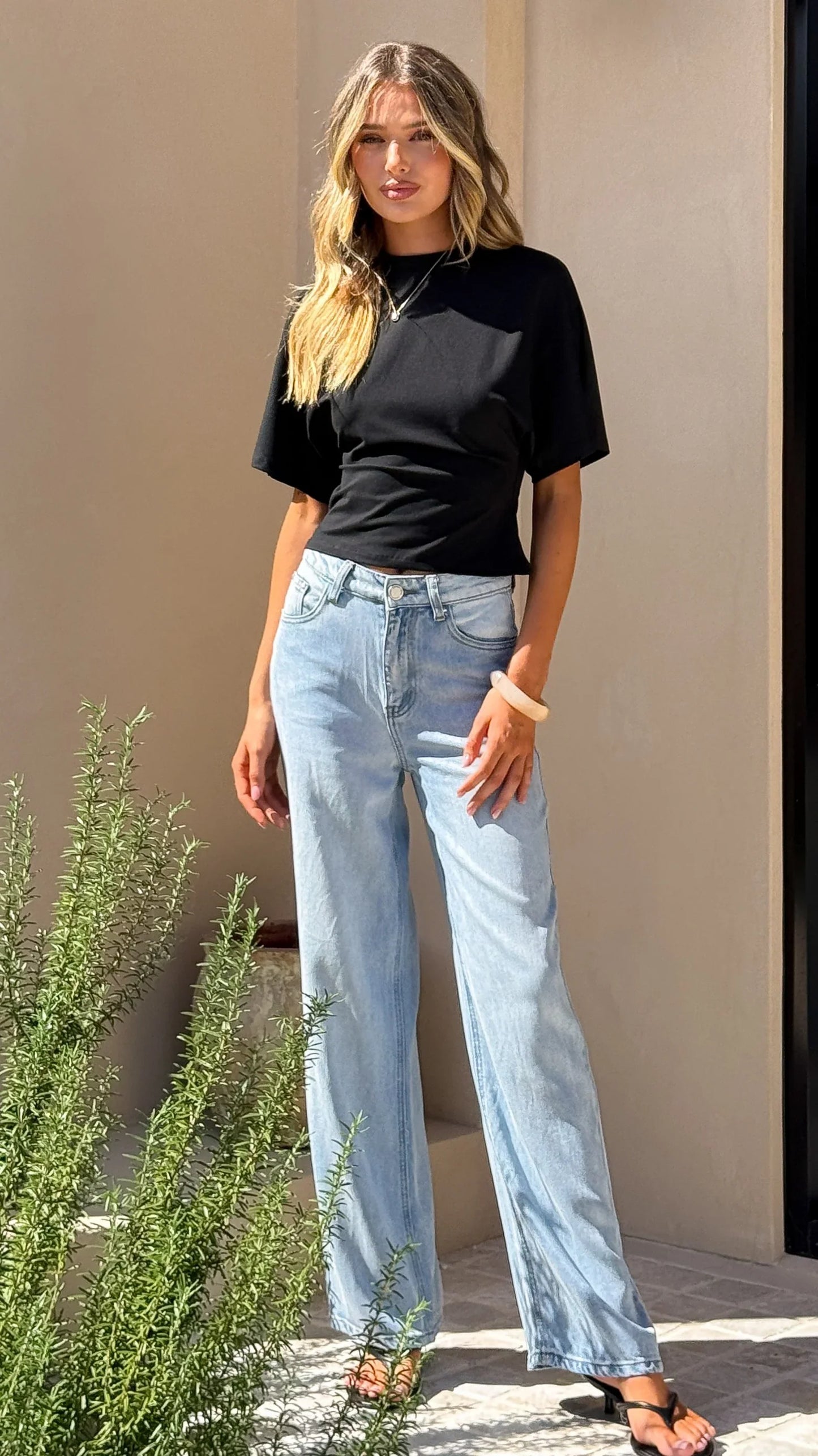 Tarah Straight Leg Jeans Light Blue Denim