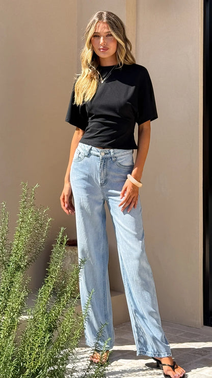 Tarah Straight Leg Jeans Light Blue Denim