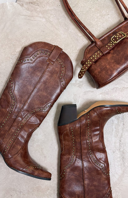 Sadie Cowboy Boots Vintage Chocolate