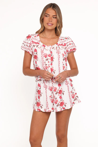Solana Short Set Red Rose