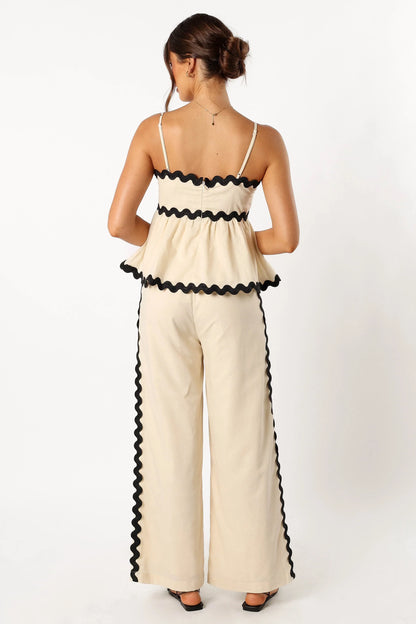 Mollymook Pants Cream Black