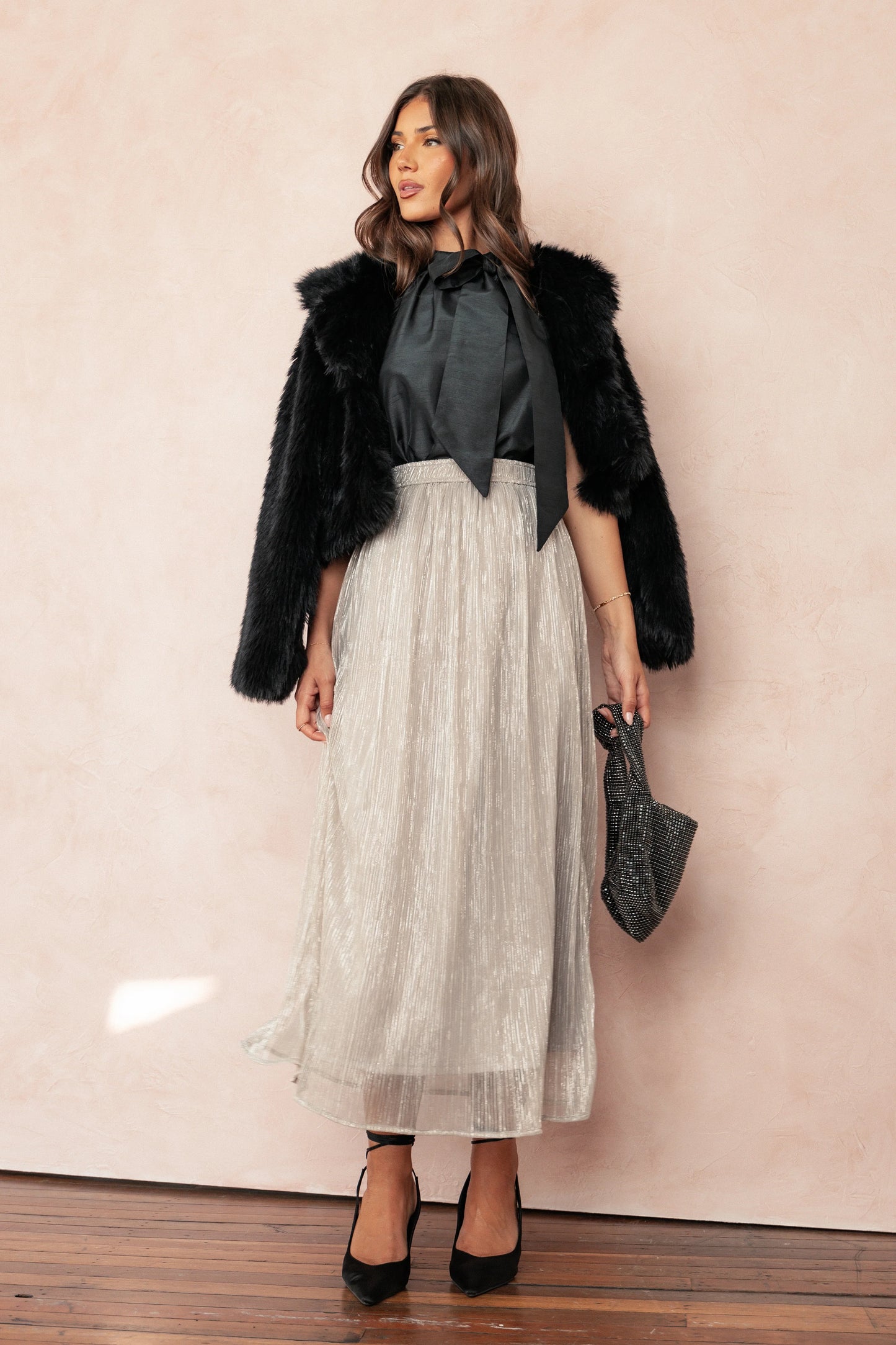 Tricia Maxi Skirt Silver