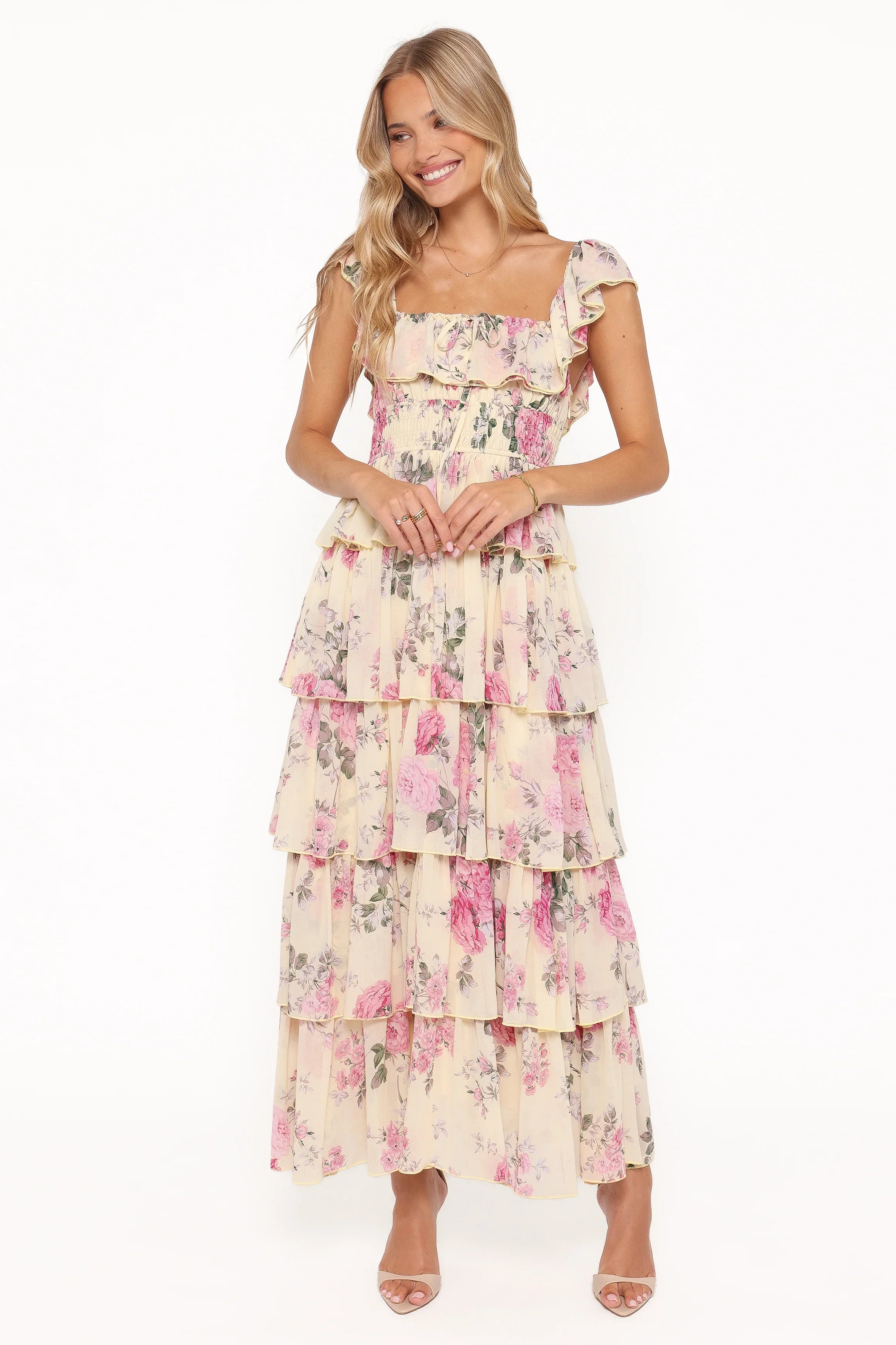 Belle Maxi Dress Yellow Floral