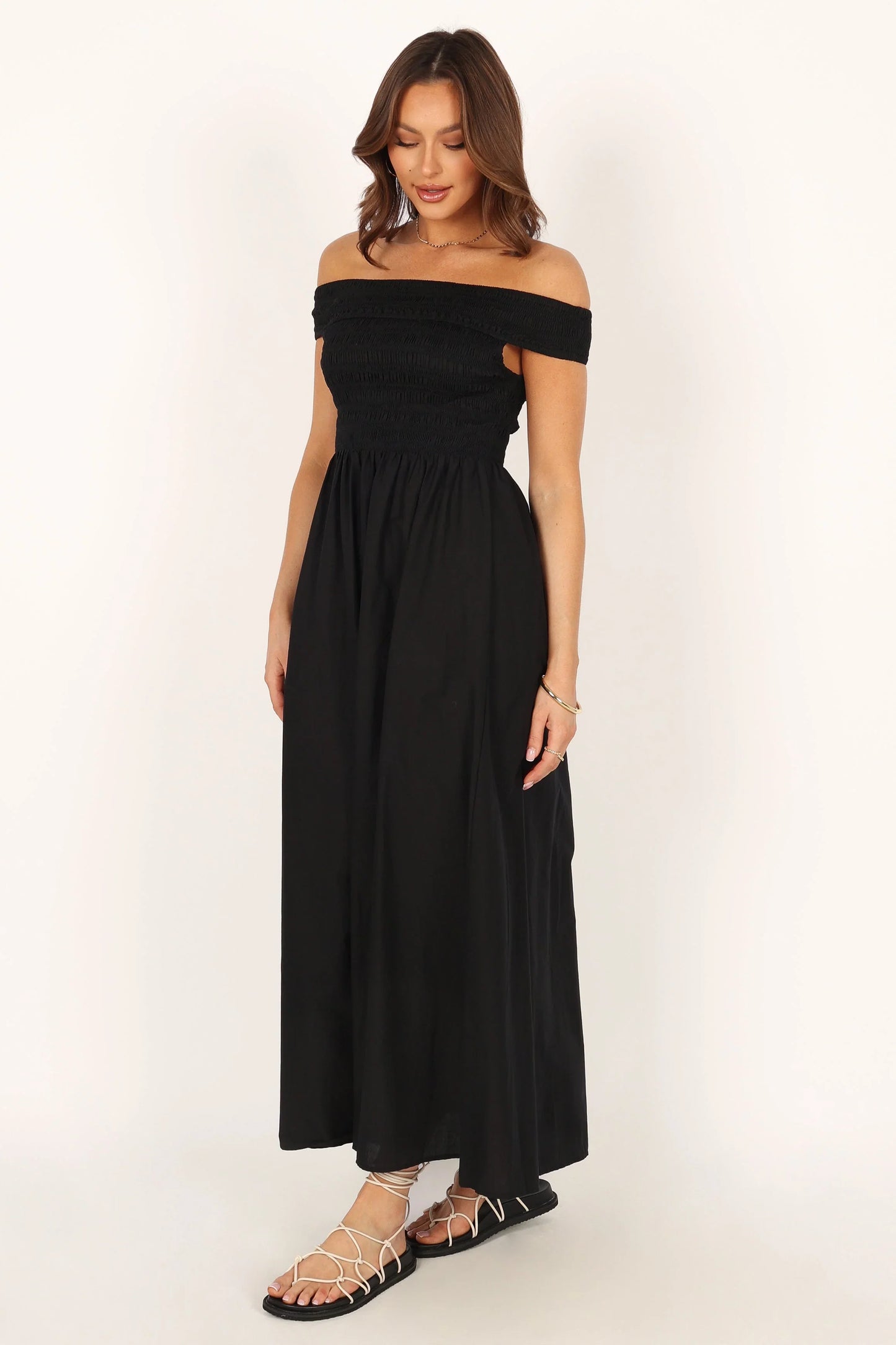 Tessa Off Shoulder Maxi Dress Black