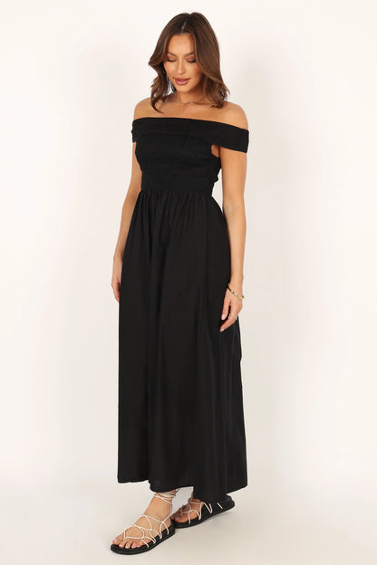 Tessa Off Shoulder Maxi Dress Black