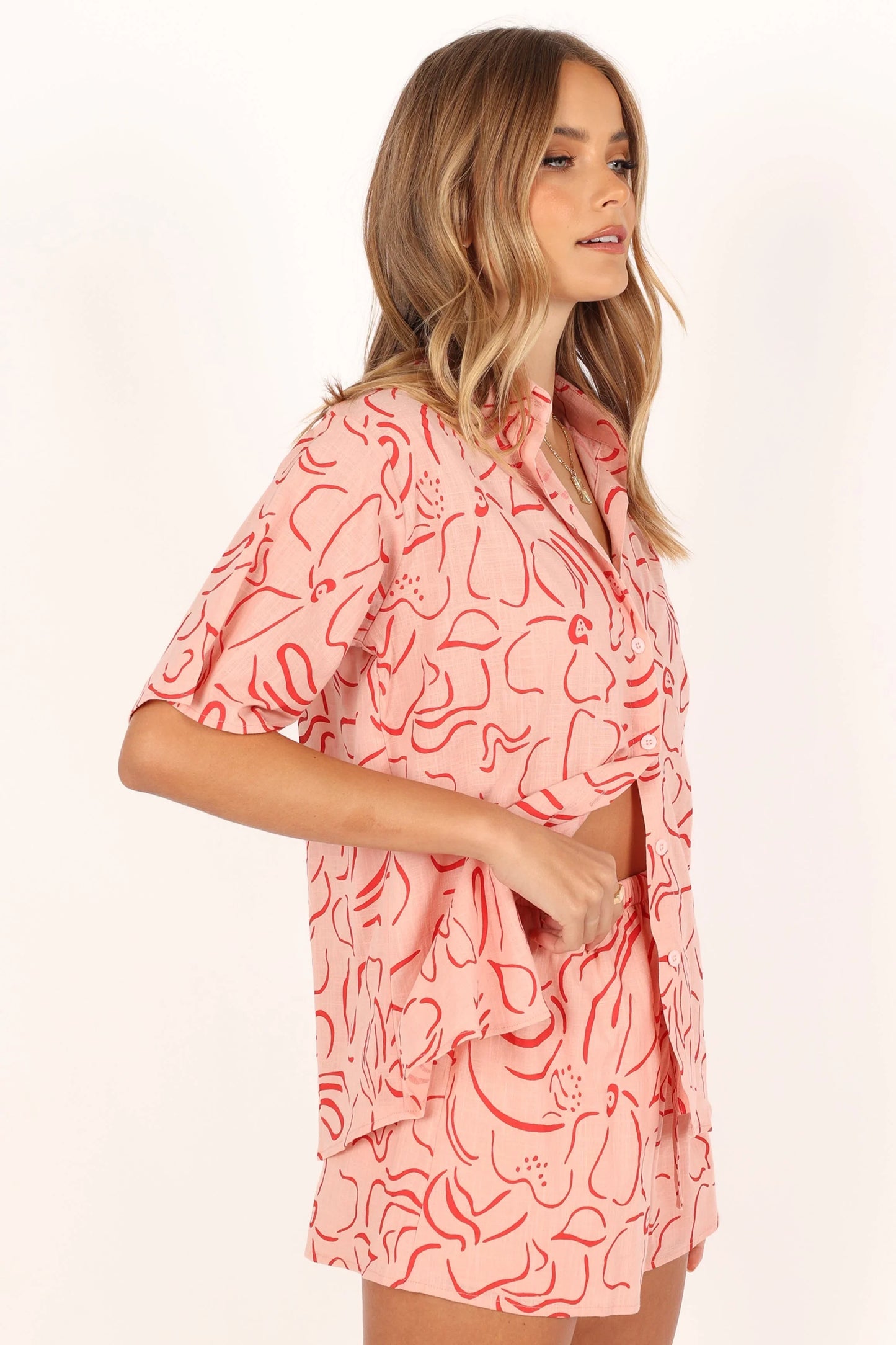 Flower Power Short Set Pink
