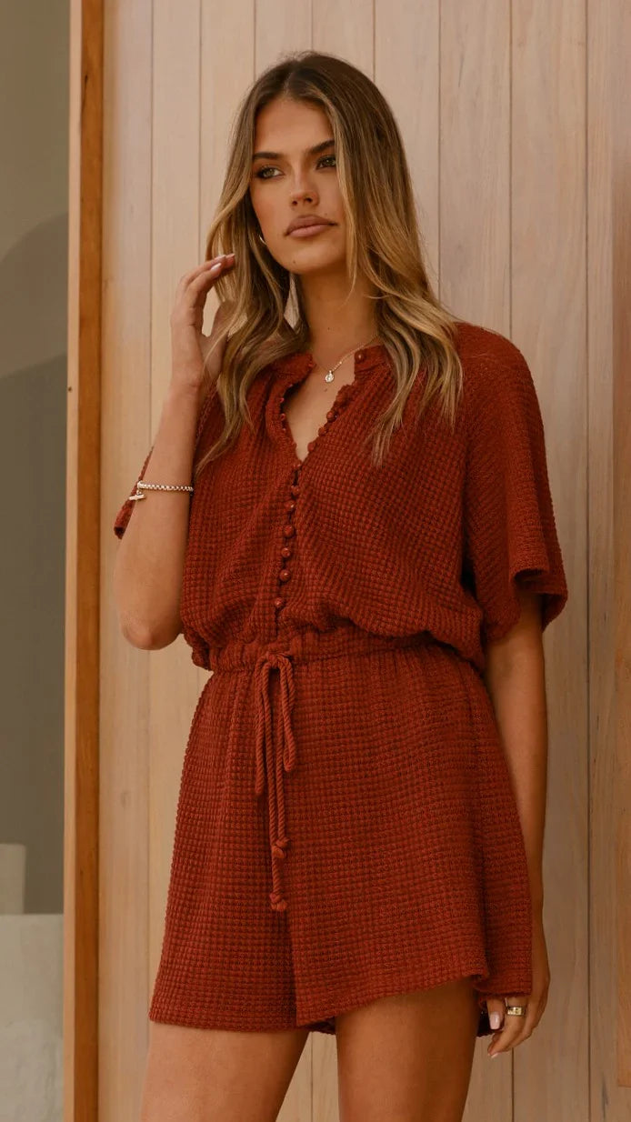Loula Playsuit Rust