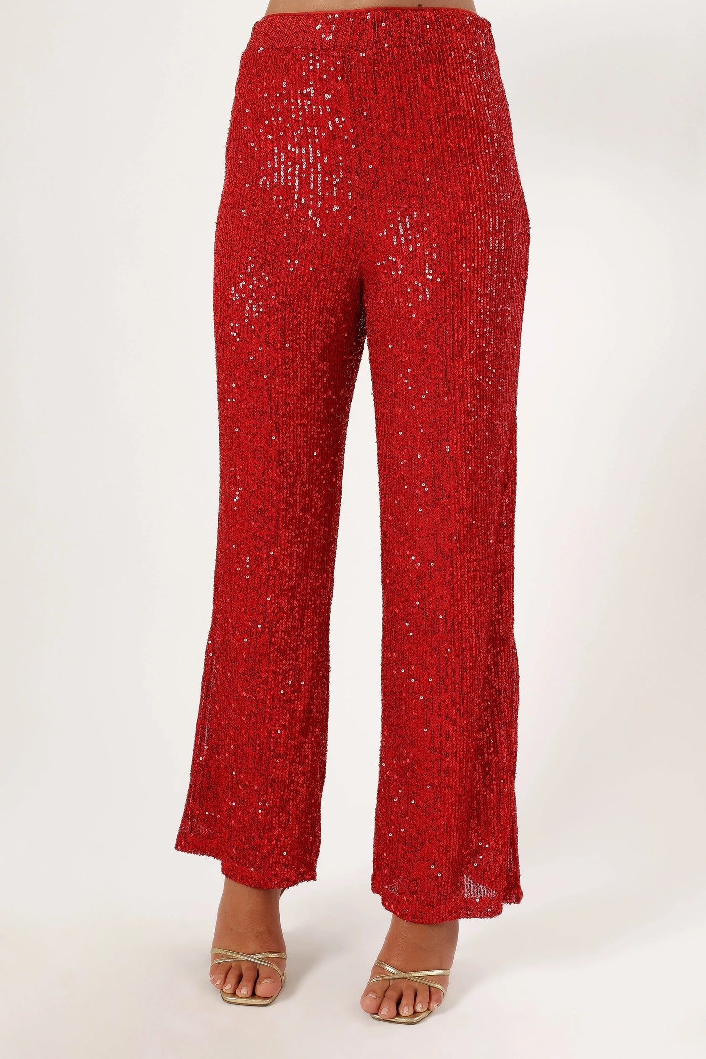 Lilianna Sequin Flare Pant Red