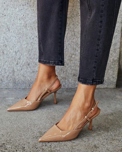 Isabel Pointed Toe Slingback Heels