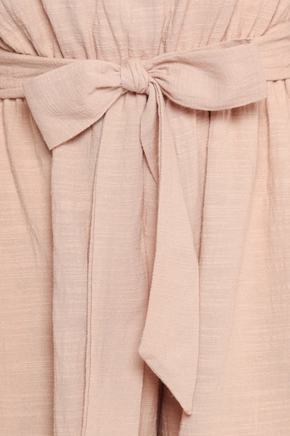 Levana One Shoulder Romper Beige