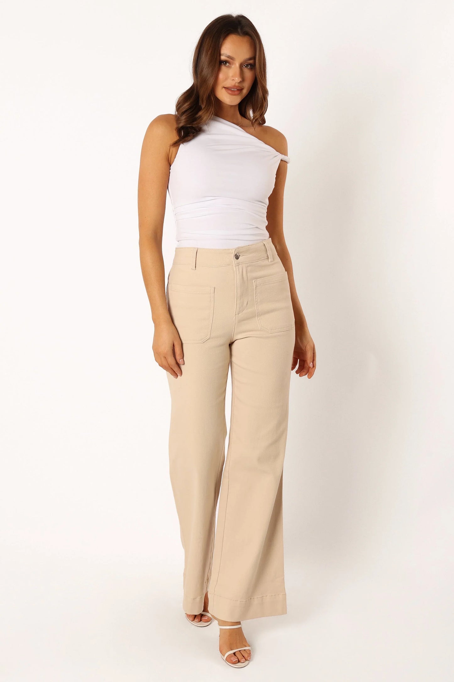 Nico Wide Leg Jean Beige