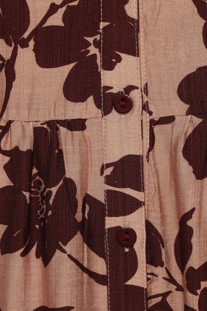 Isaac Maxi Dress Brown Floral