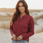 Casual Long Sleeve Henley Top