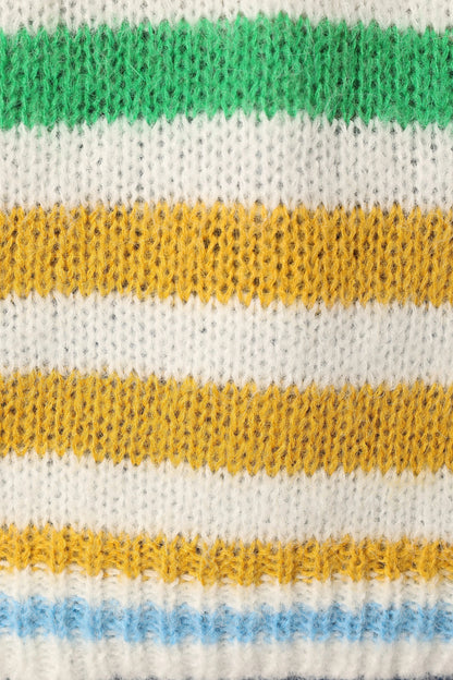 Sasha Multi Stripe Crewneck Knit Sweater Multi