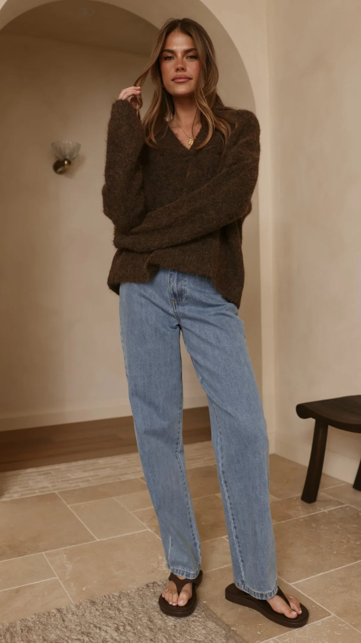 Kouvr Knit Sweater Brown
