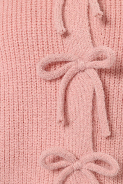 Wilde Bow Front Cardigan Blush