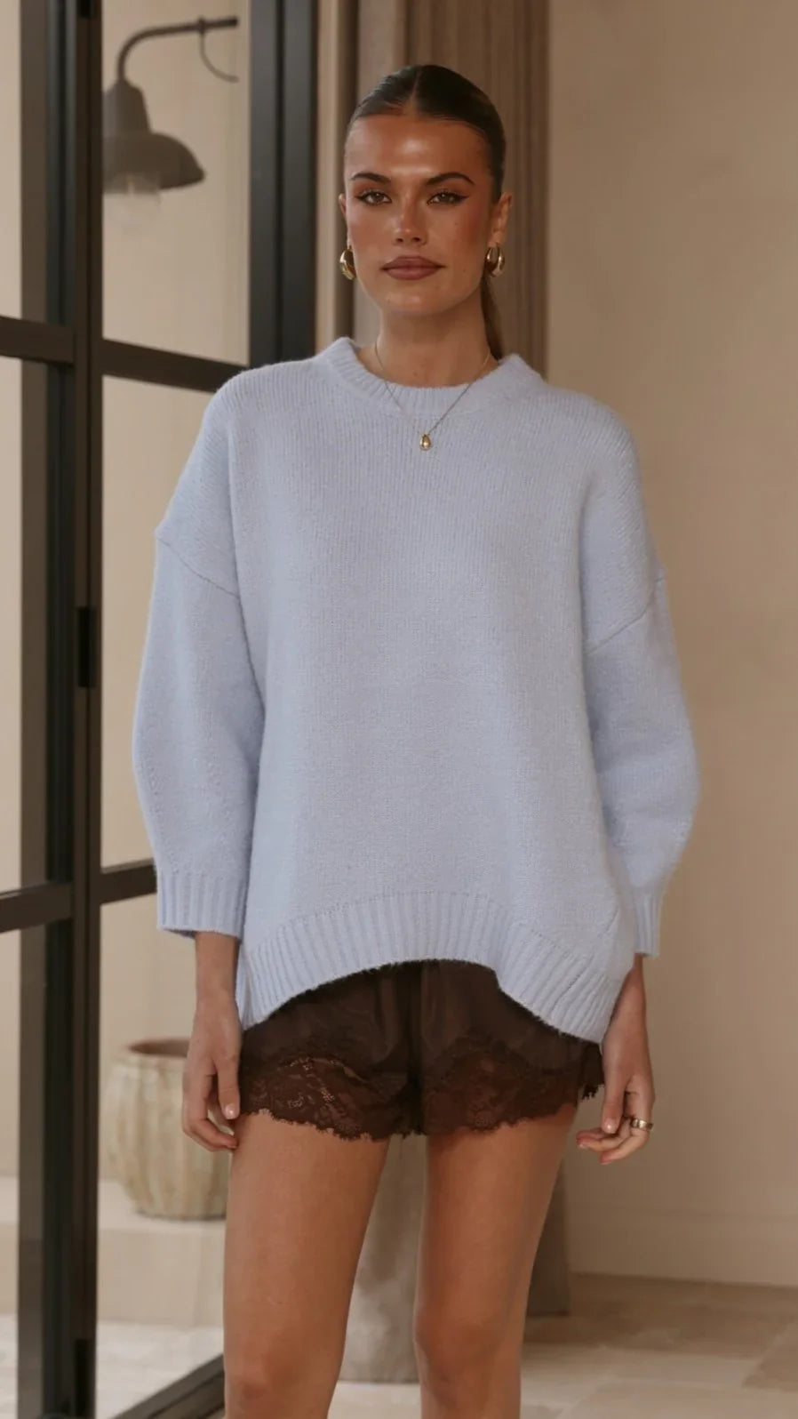 Belle Knit Sweater Blue