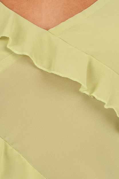 Gabrielle Ruffle Top Meadow Green