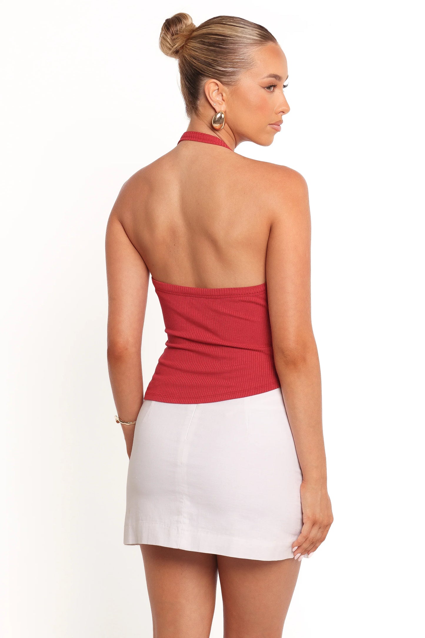 Yulissa Halter Knit Top Red