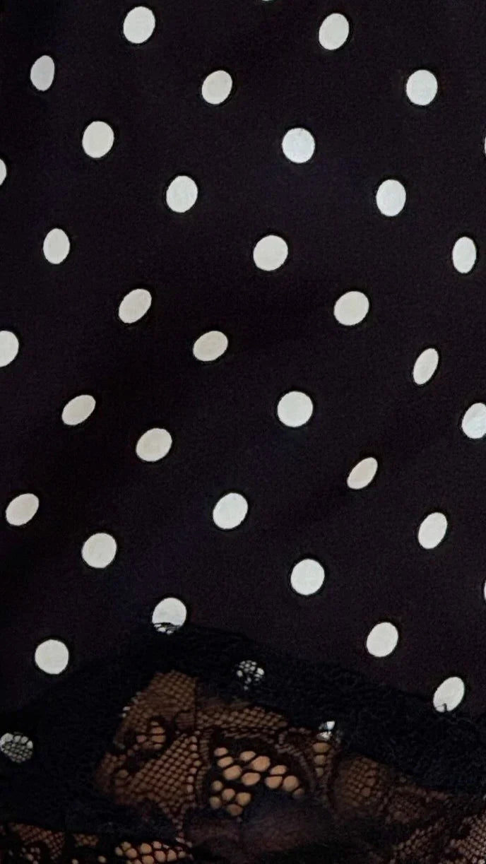 Makoa Lace Shorts Black White Polka