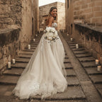 Boho Lace Off the Shoulder Wedding Dress