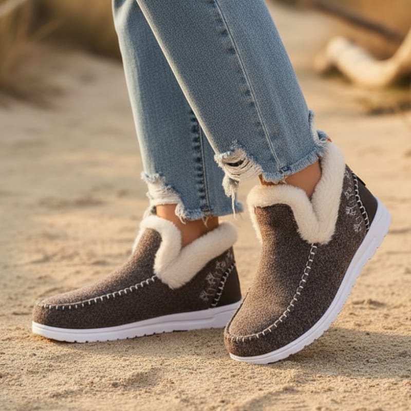 Winter Faux Fur Lined Casual Ankle Boots