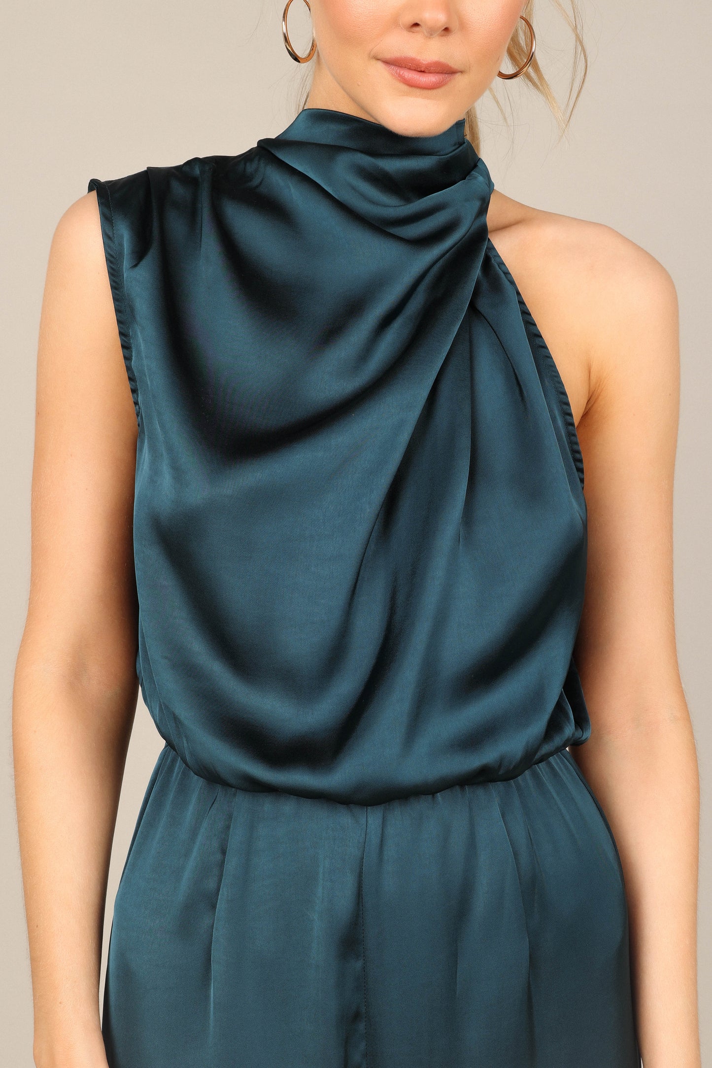 Savannah One Shoulder Jumpsuit Teal