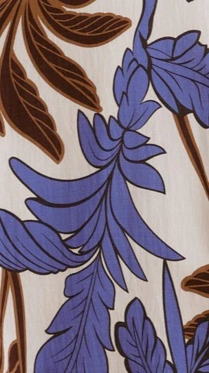 Marcel Maxi Dress Chocolate Blue Palm