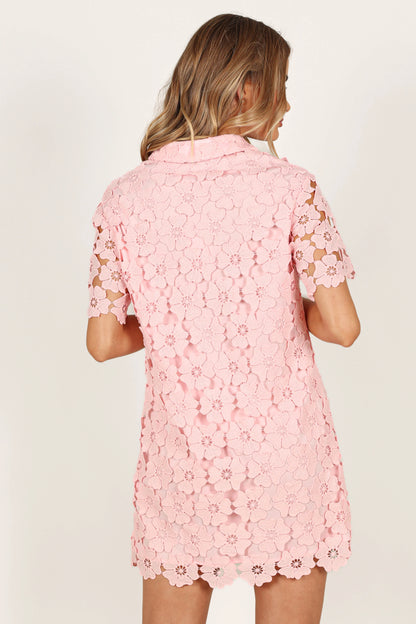 Tallie Button Up Mini Dress Pink