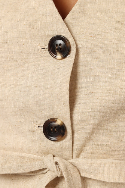 Allegra Linen Vest Natural
