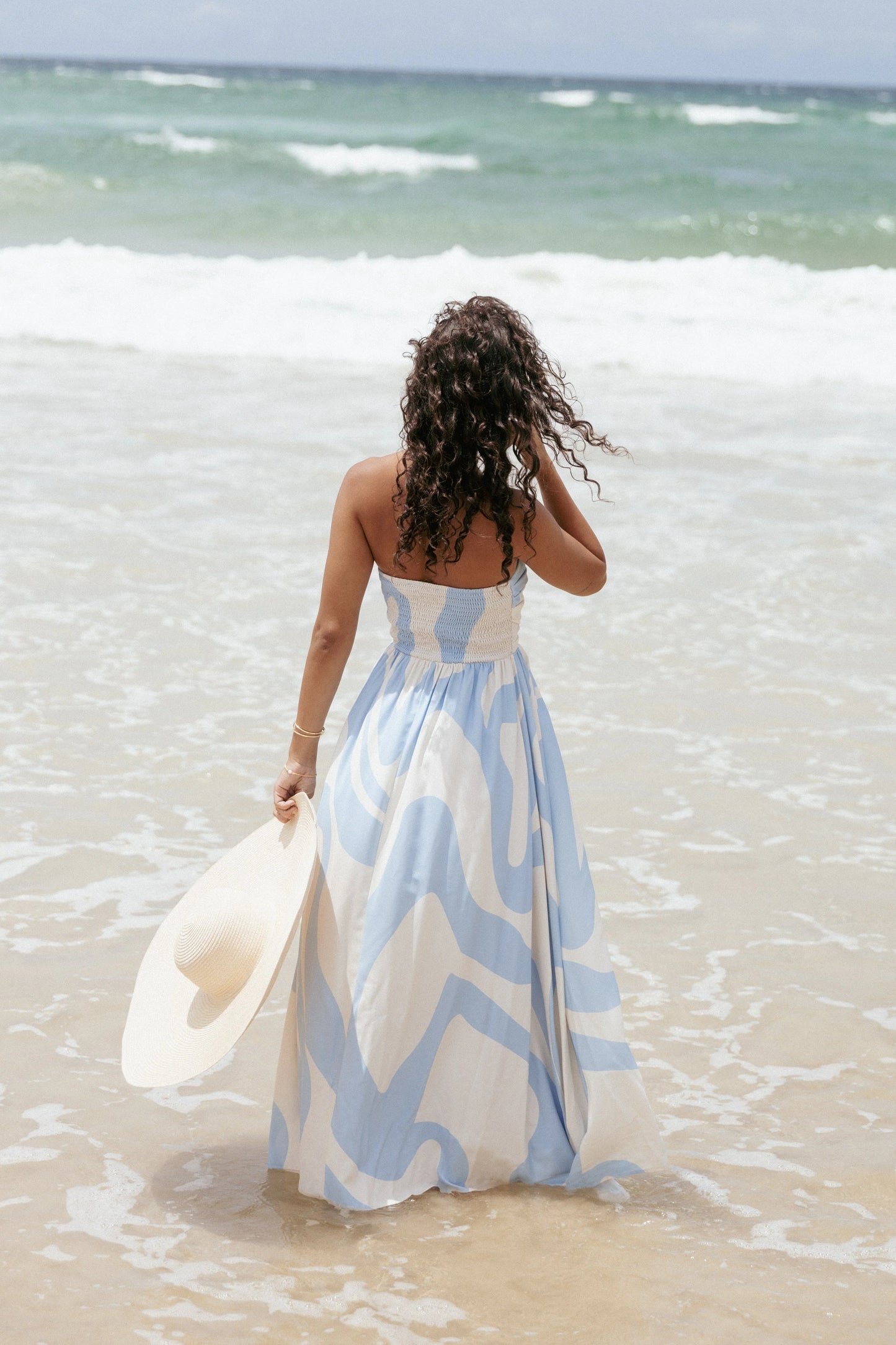 Nesta Maxi Dress Blue Cream