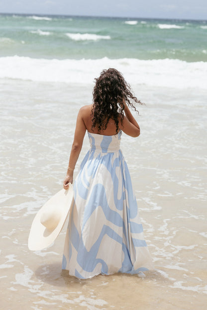 Nesta Maxi Dress Blue Cream