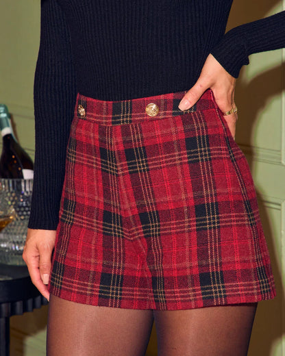Calissa Tweed Plaid Shorts