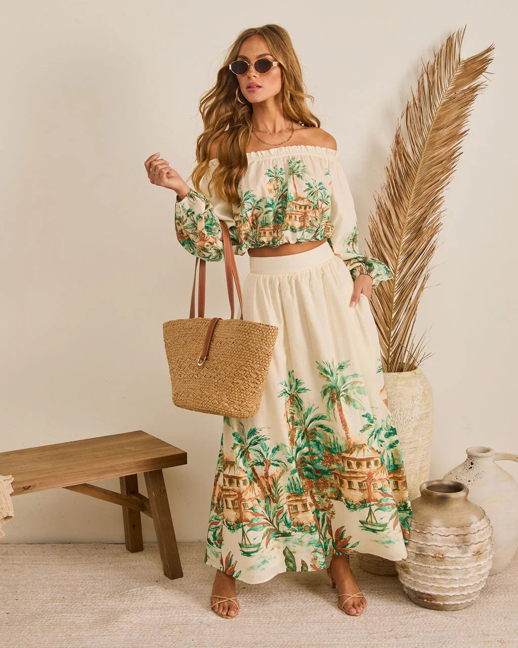 Sun Club Novelty Print Maxi Skirt