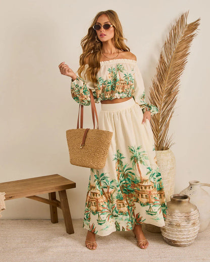 Sun Club Novelty Print Maxi Skirt