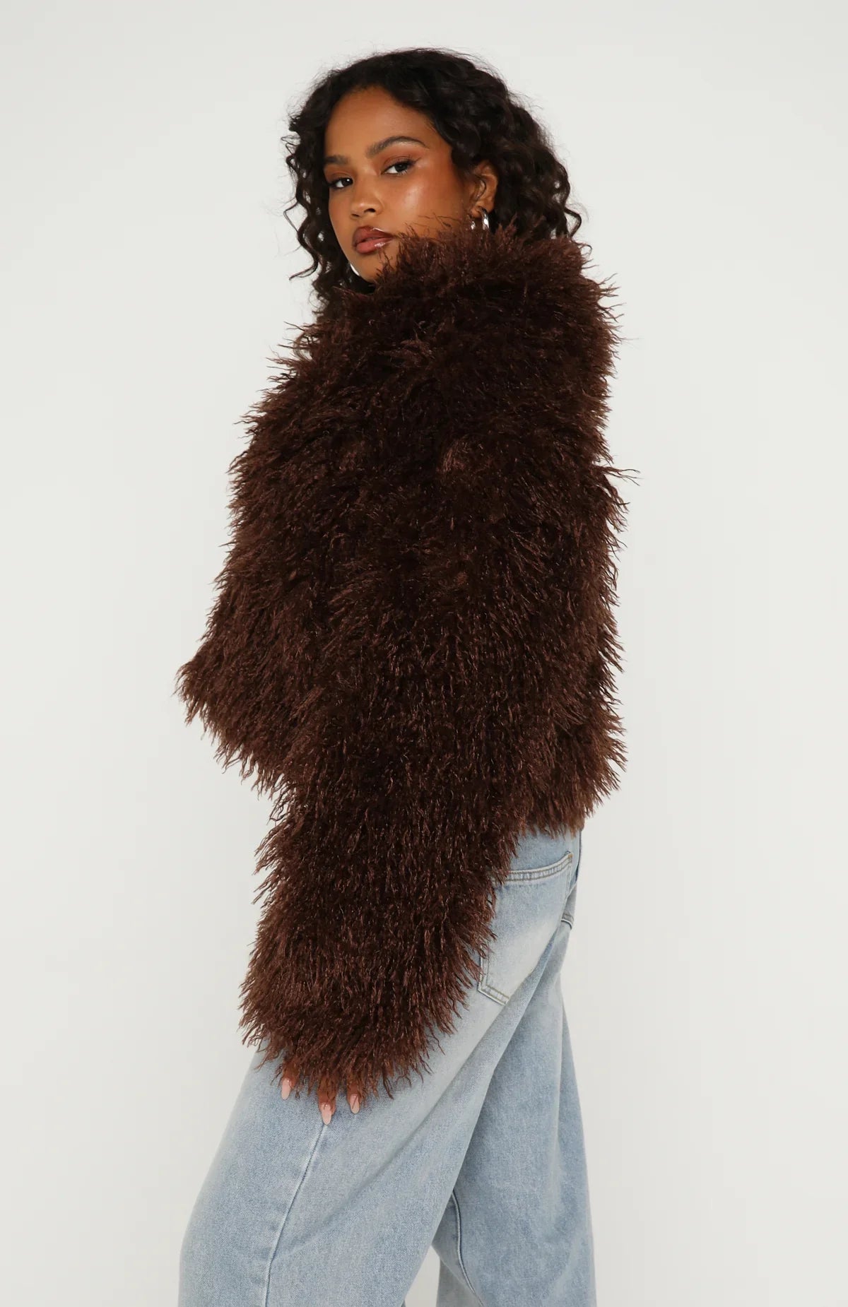 Weekend Away Faux Fur Jacket Chocolate