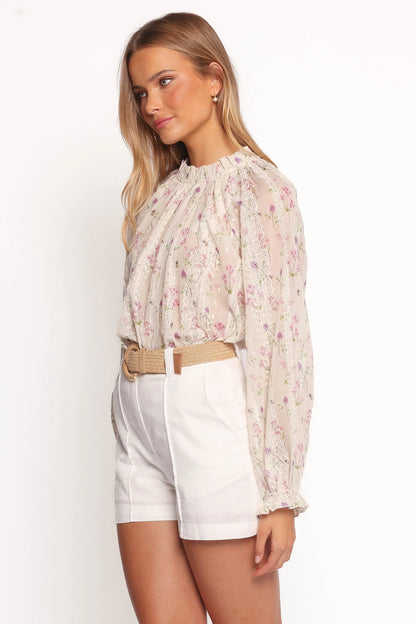Annie Long Sleeve Top Pink Floral