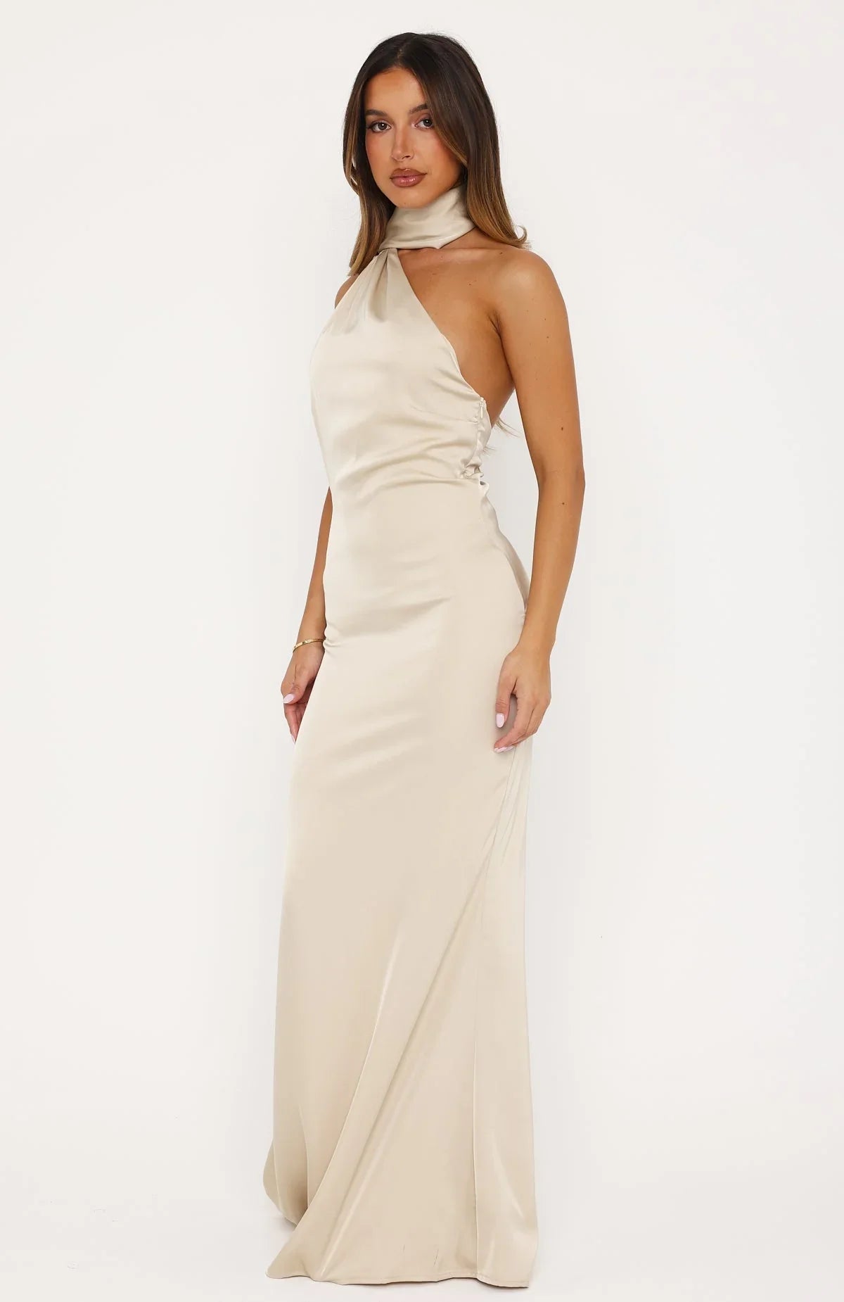 In A Different Lifetime Maxi Dress Champagne