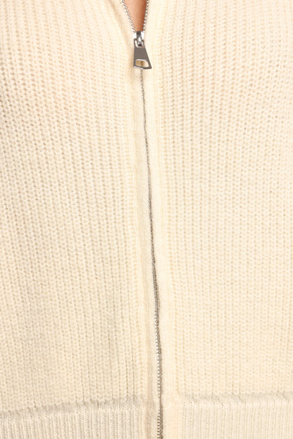 Kourtney Zip Cardigan Cream