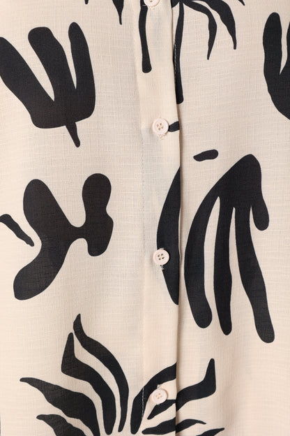 Sawyer Short Sleeve Shirt Beige Black