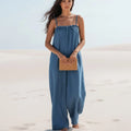 Boho Oversized Wide Leg Denim Jumpsuit