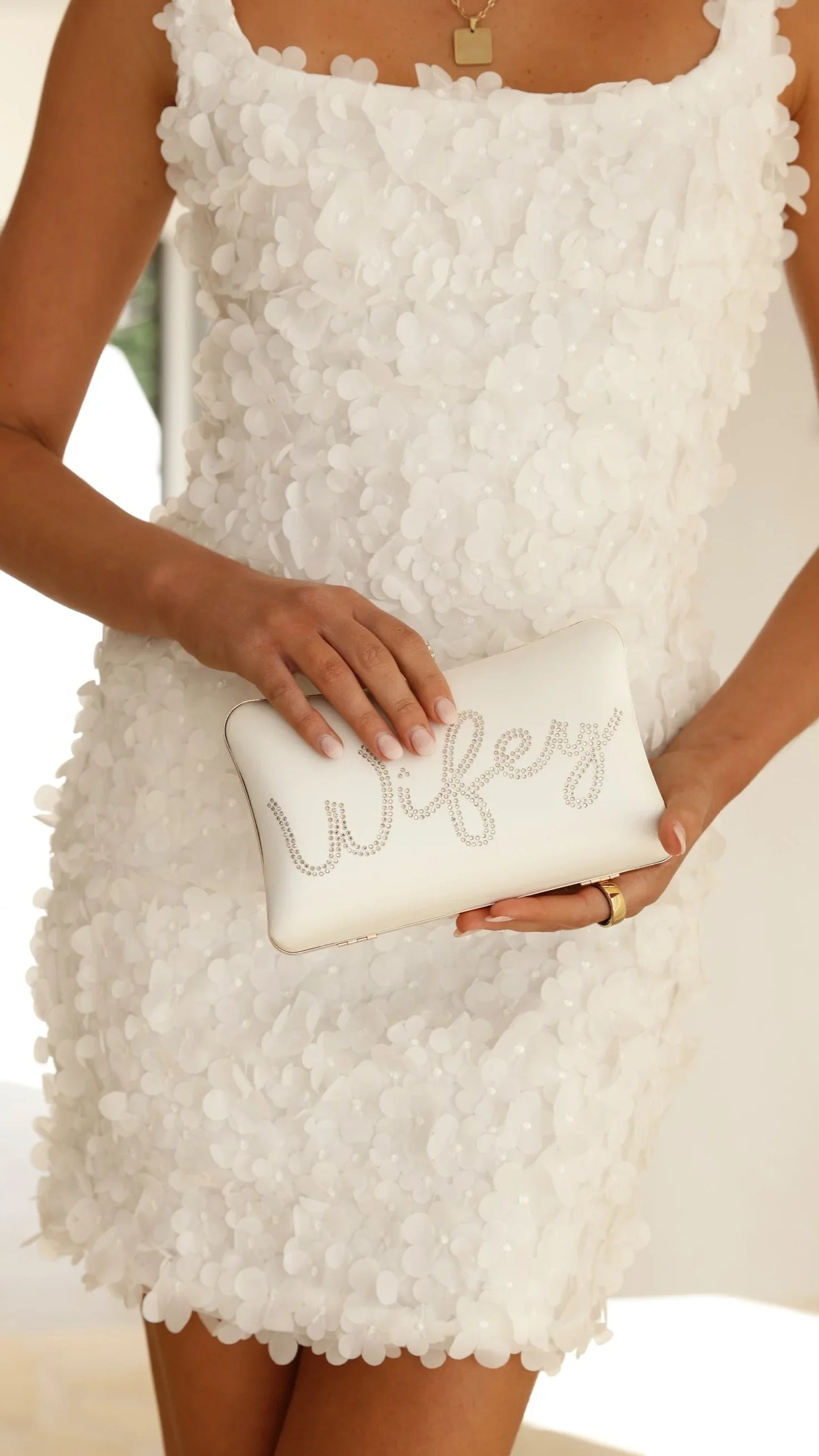 Wifey Satin Clutch Gold